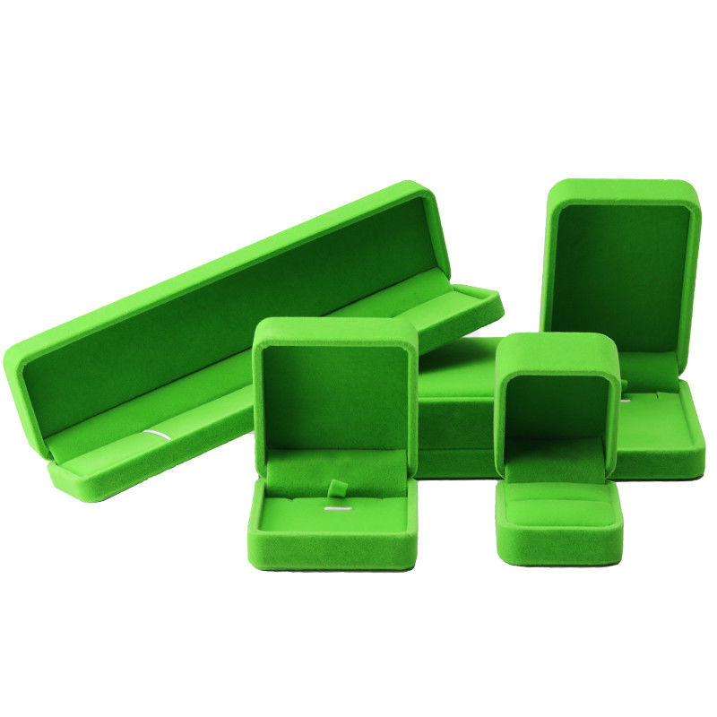 high quality Jewellery Box ring Necklace bracelet packaging Luxury handmade square green Velvet Jewelry Box