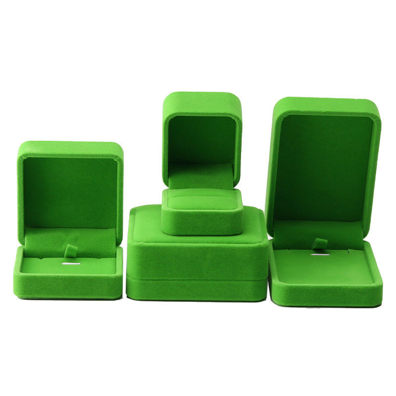 high quality Jewellery Box ring Necklace bracelet packaging Luxury handmade square green Velvet Jewelry Box