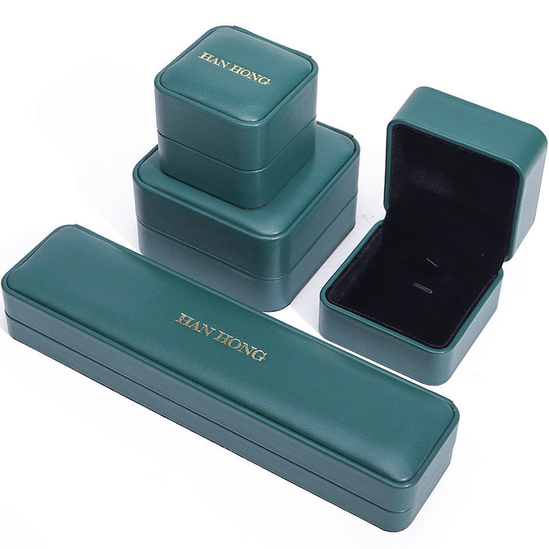 Dark Green PU Leather Jewelry Storage Box Luxury Custom Jewellery Box Packaging