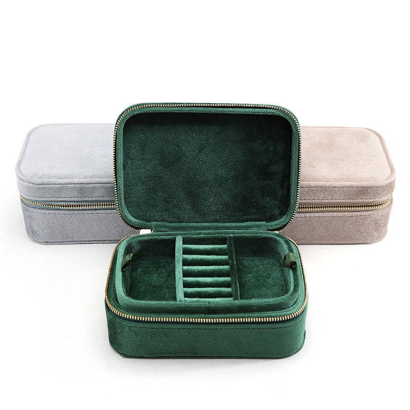 Wedding Velvet Travel Ring Box for Han Hong Couple Necklace Jewelry Storage