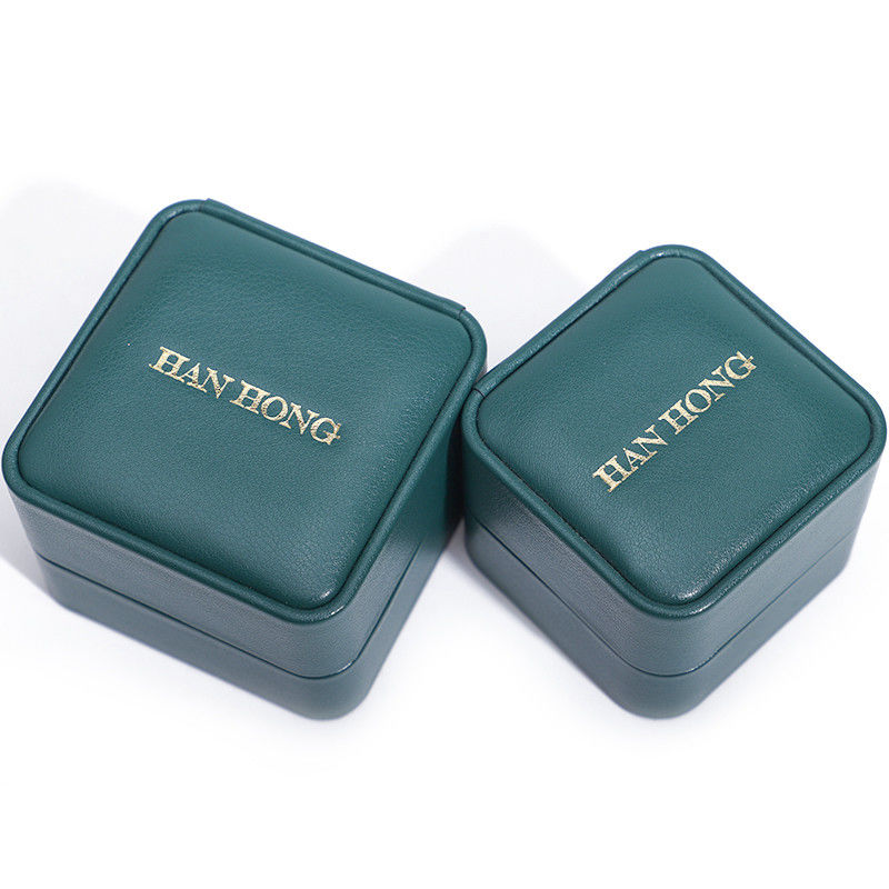 Dark Green PU Leather Jewelry Storage Box Luxury Custom Jewellery Box Packaging