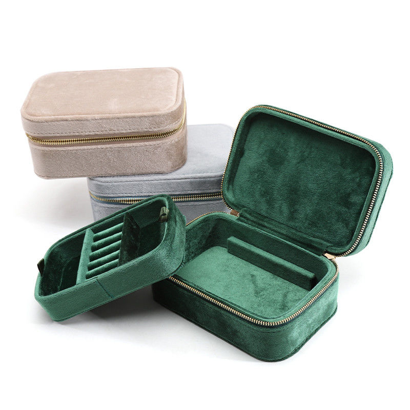Wedding Velvet Travel Ring Box for Han Hong Couple Necklace Jewelry Storage