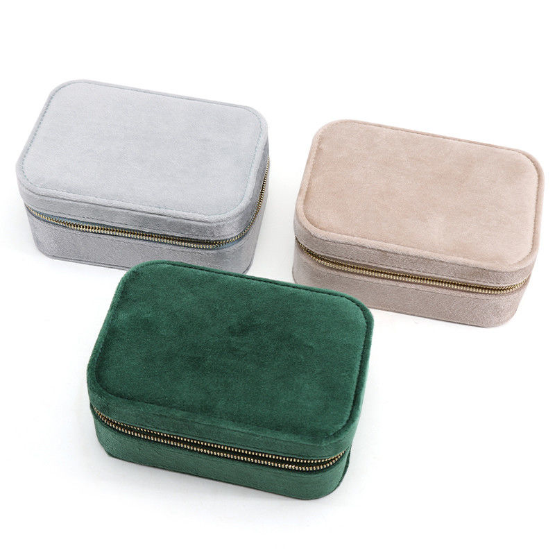 Wedding Velvet Travel Ring Box for Han Hong Couple Necklace Jewelry Storage