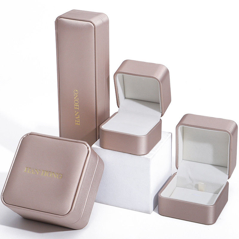 Champaign Gold PU Leather Jewellry Packaging Box Luxury Customized Size