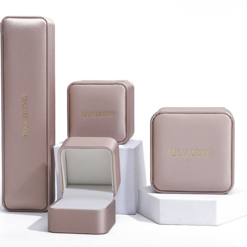 Champaign Gold PU Leather Jewellry Packaging Box Luxury Customized Size