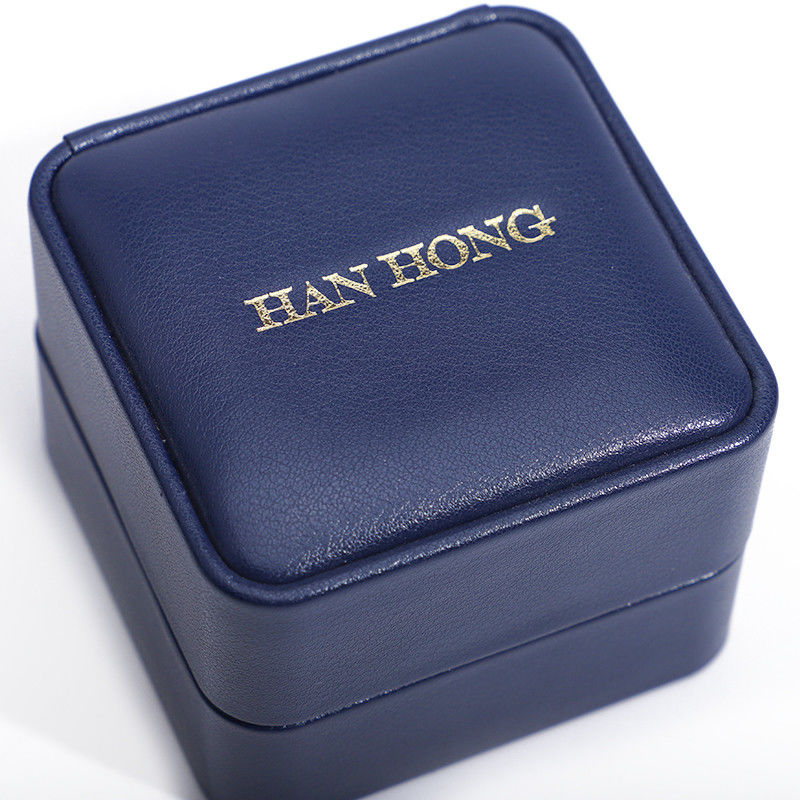 Dark Blue Round Corner PU Leather Jewelry Set Box Upscale Jewelry Packaging Box OEM