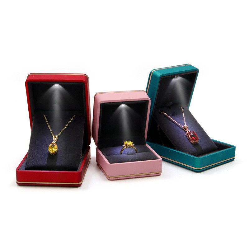 Jewelry Package with Light Hanhong Custom Logo Silk Screen Print Luxury LED Storage Box