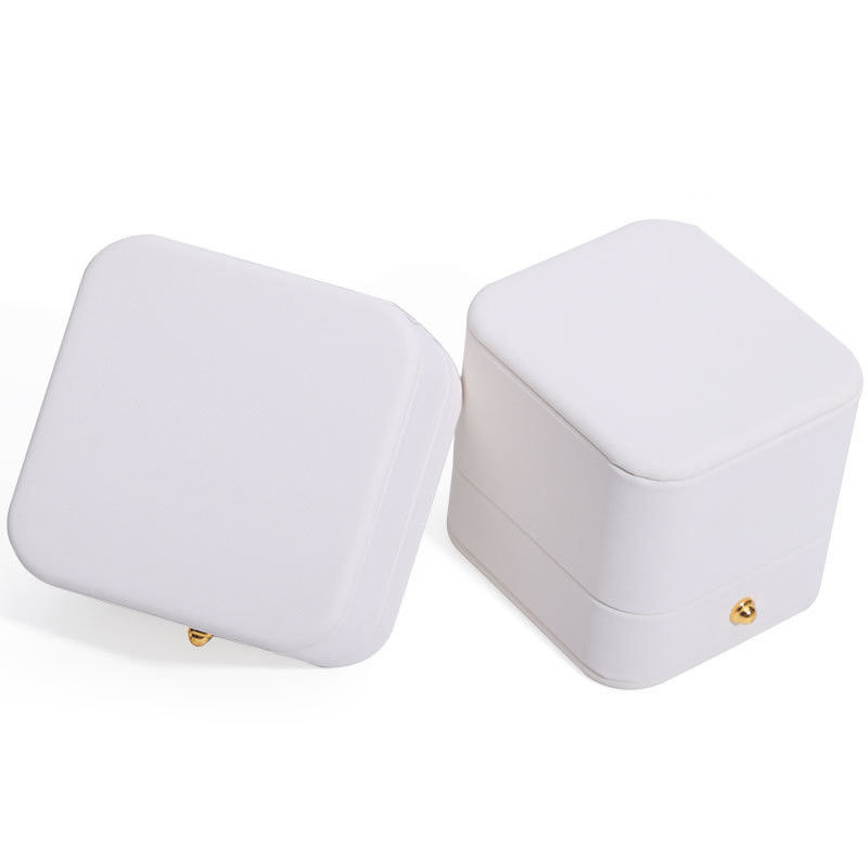 Thick Sponge Silk Necklace Leather Jewelry Box with Custom Logo Rectangle Shape Design