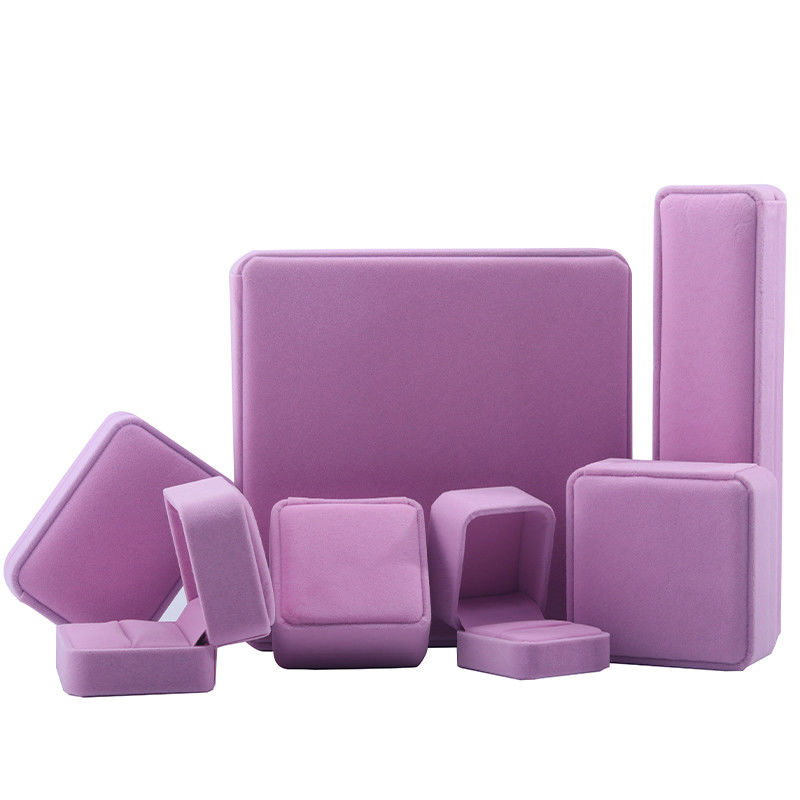 Hign quality  jewelry box hign end handmade pink velvet jewellery box for jewelry set