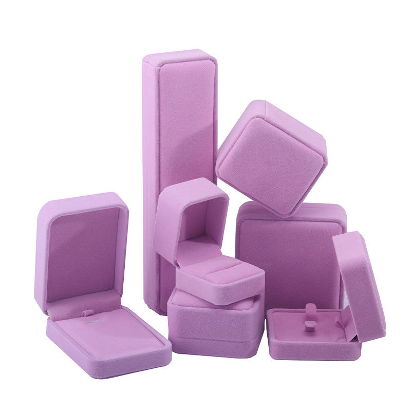Hign quality  jewelry box hign end handmade pink velvet jewellery box for jewelry set