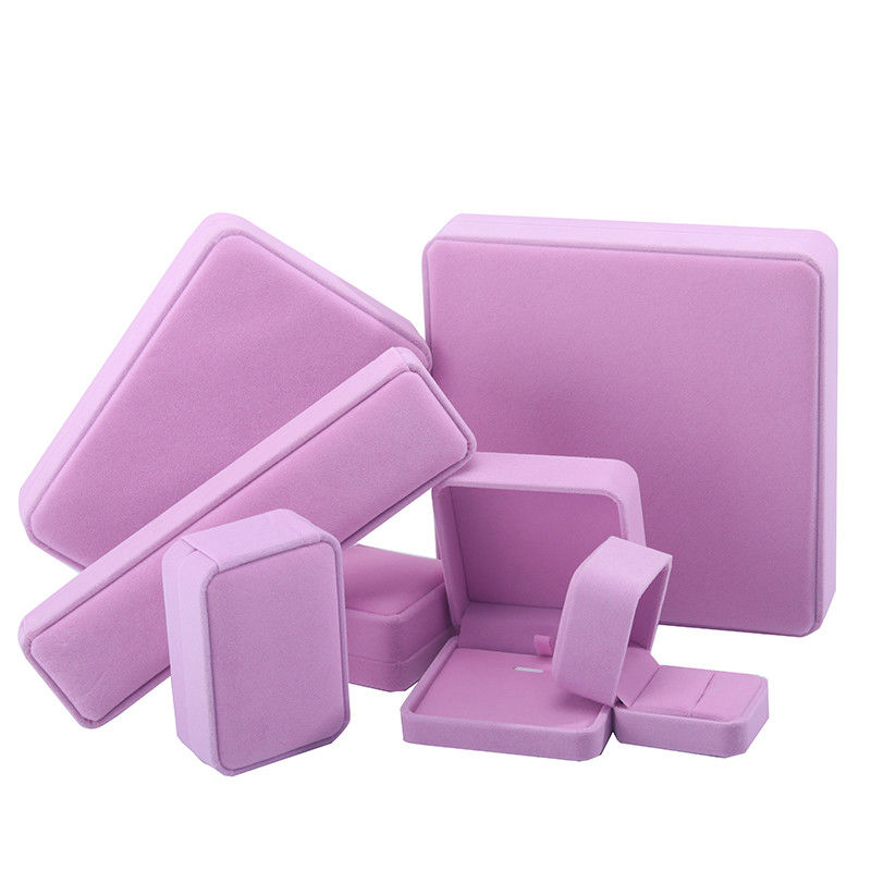 Hign quality  jewelry box hign end handmade pink velvet jewellery box for jewelry set