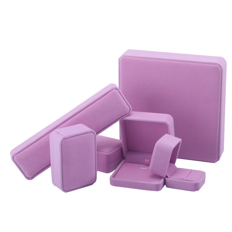 Hign quality  jewelry box hign end handmade pink velvet jewellery box for jewelry set
