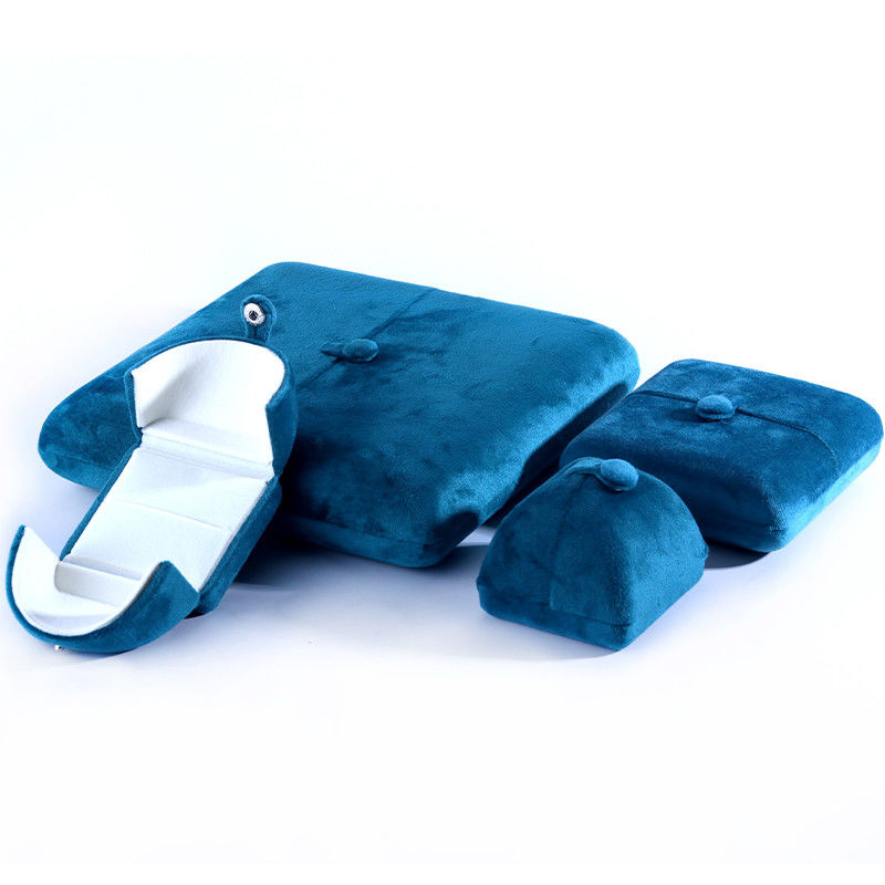 elegant double door jewelry box hign end blue velvet jewellery box with logo