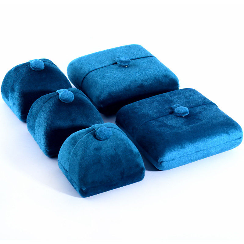 elegant double door jewelry box hign end blue velvet jewellery box with logo
