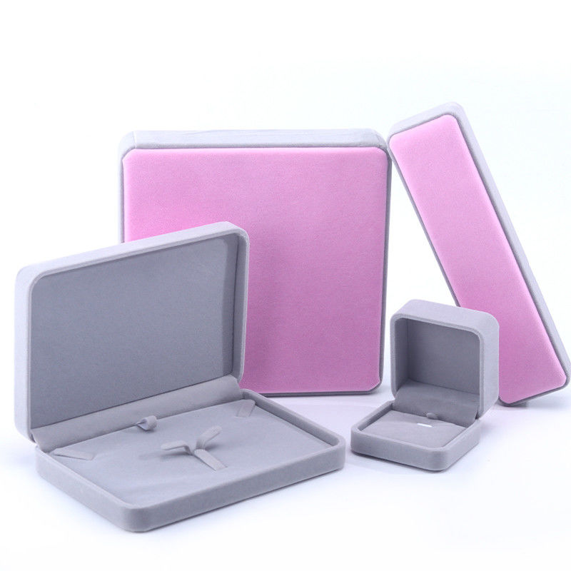 Custom Grade Velvet Jewelry Packaging Box for Necklace Stud Earrings Bracelet and Ring
