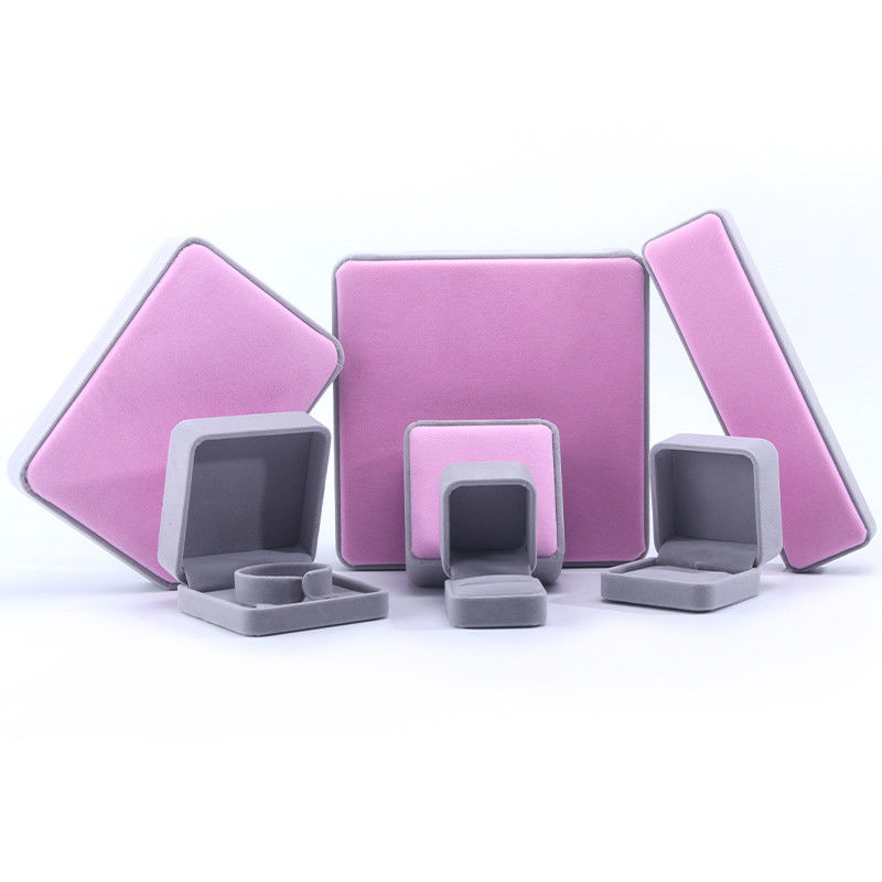 Custom Grade Velvet Jewelry Packaging Box for Necklace Stud Earrings Bracelet and Ring