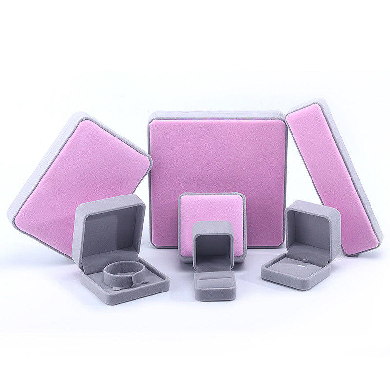 Custom Grade Velvet Jewelry Packaging Box for Necklace Stud Earrings Bracelet and Ring