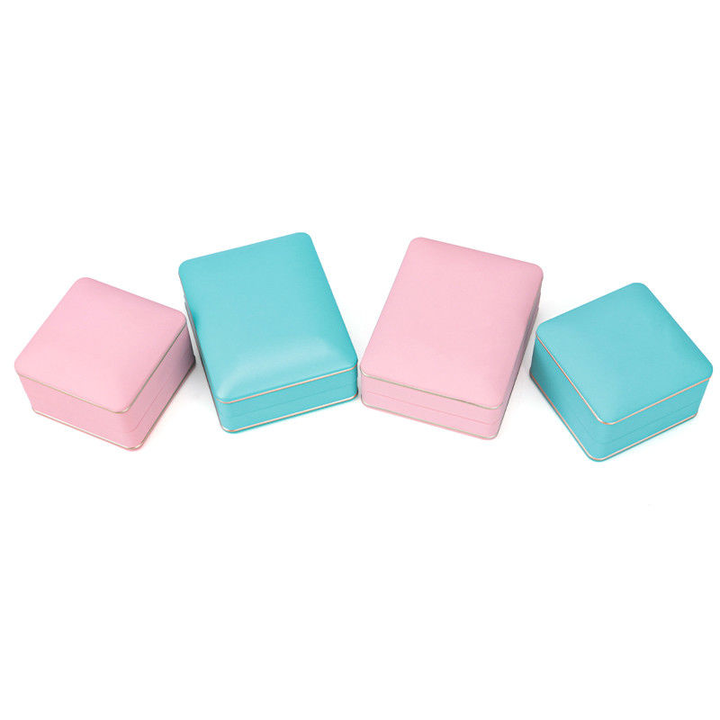 Custom Logo Silk Screen Printing Jewelry Storage Box with Light Hanhong Cyan Ring Box
