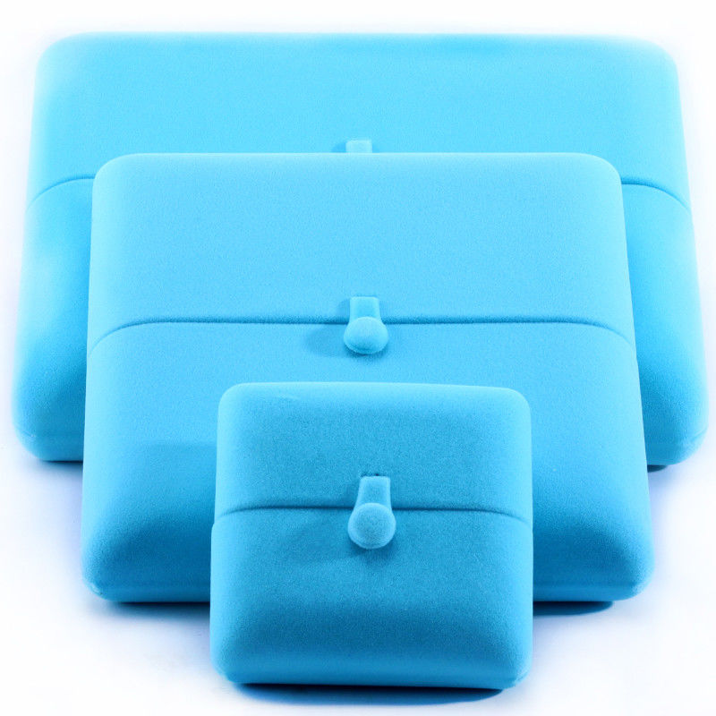 elegant double door jewelry box hign end blue velvet jewellery box with logo