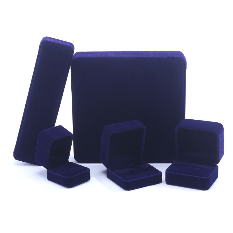 luxury handmade Black square Velvet Jewelry Box for Necklace Earrings Bracelet Ring packaging