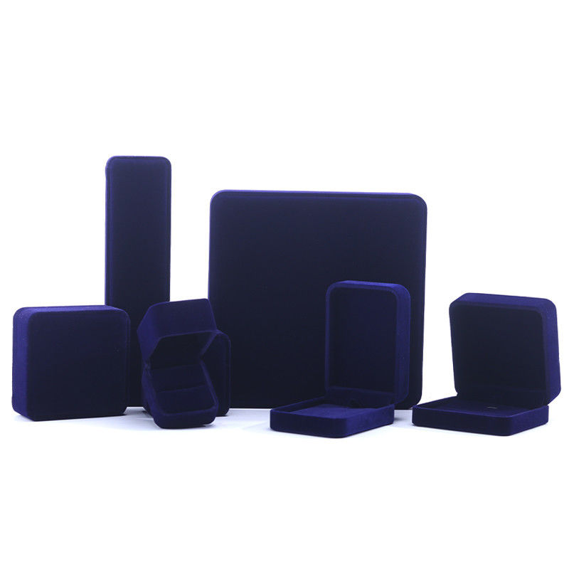 luxury handmade Black square Velvet Jewelry Box for Necklace Earrings Bracelet Ring packaging