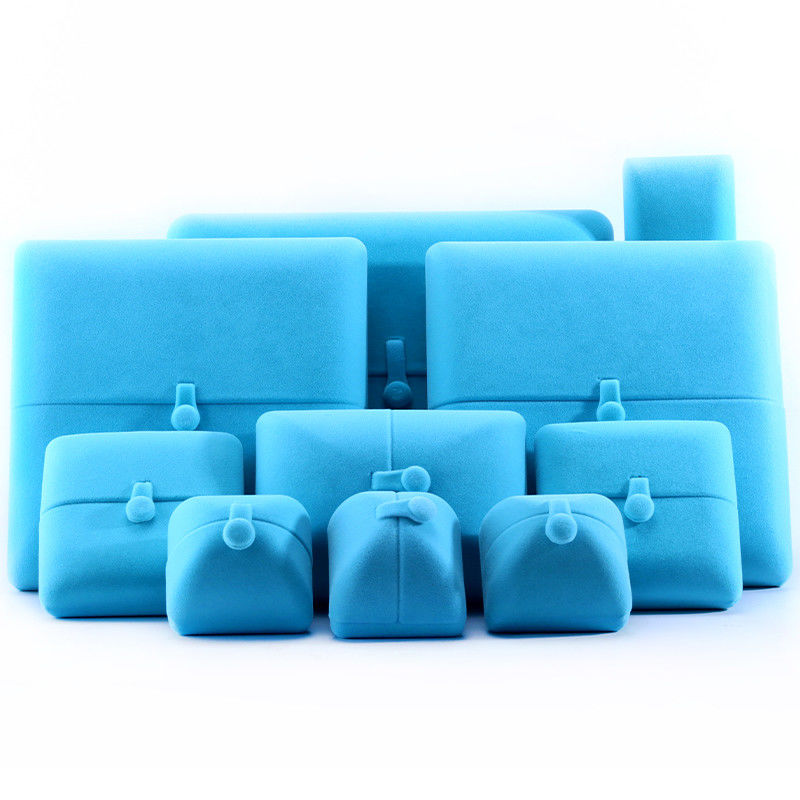 elegant double door jewelry box hign end blue velvet jewellery box with logo