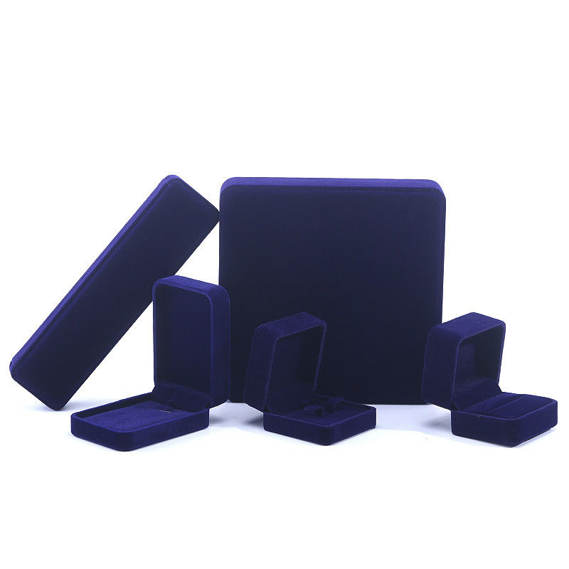 luxury handmade Black square Velvet Jewelry Box for Necklace Earrings Bracelet Ring packaging