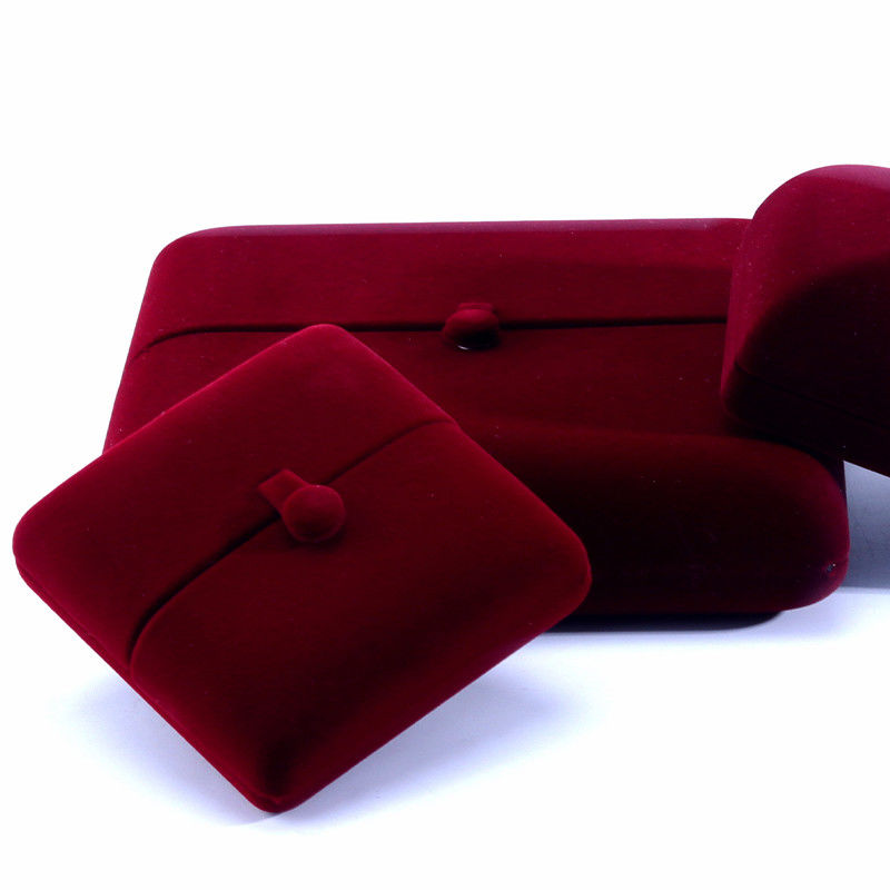 elegant double door jewelry box hign end red velvet jewellery box with logo