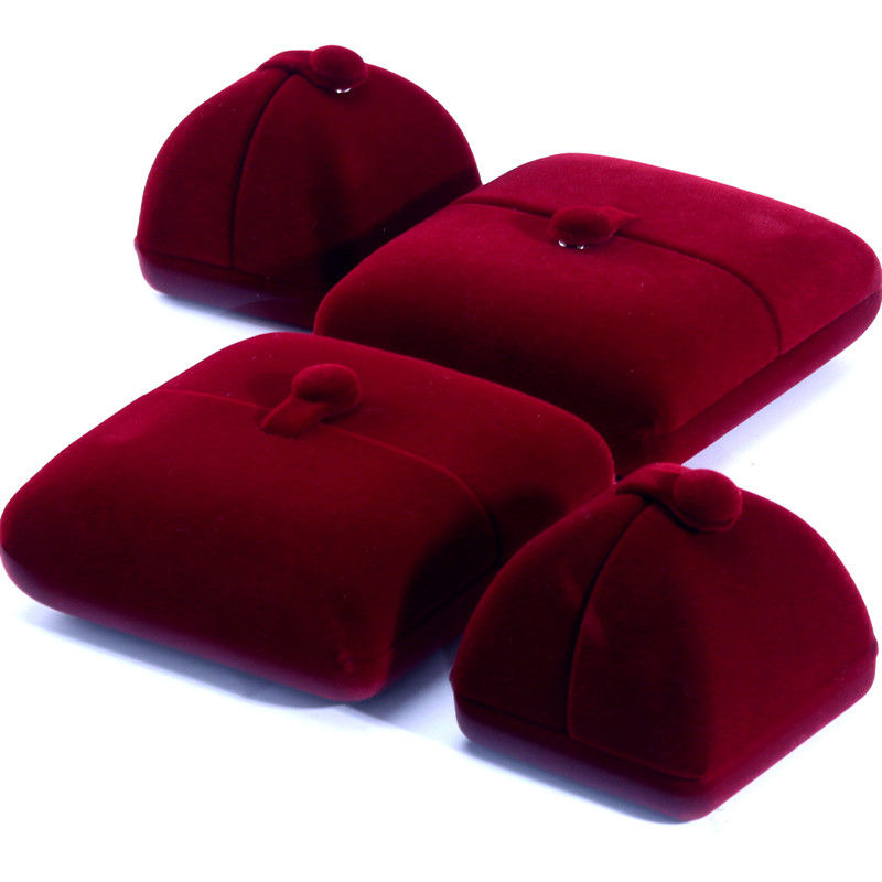 elegant double door jewelry box hign end red velvet jewellery box with logo