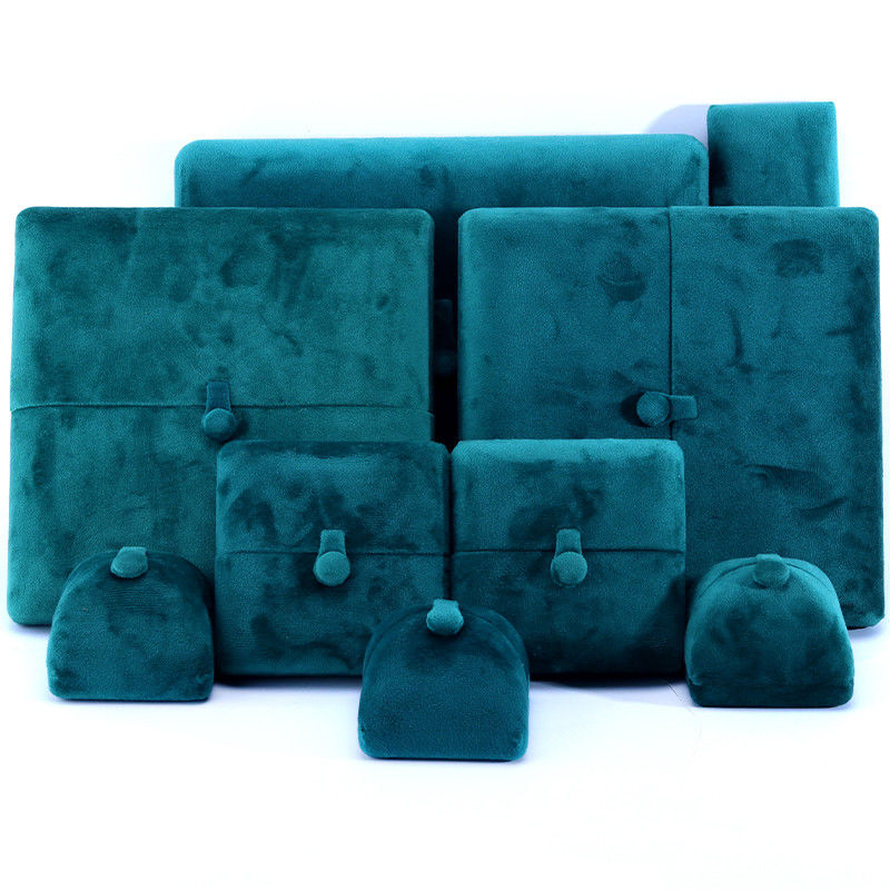 elegant double door jewelry box hign end green velvet jewellery box with logo