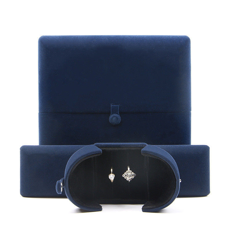 Soft Custom Logo Necklace Ring Gift Box Velvet Color Jewelry Box by Hanhong