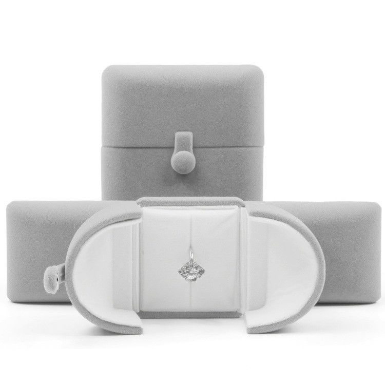 Soft Custom Logo Necklace Ring Gift Box Velvet Color Jewelry Box by Hanhong