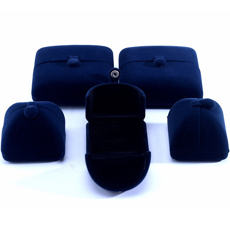 elegant double door jewelry box hign end blue velvet jewellery box with logo