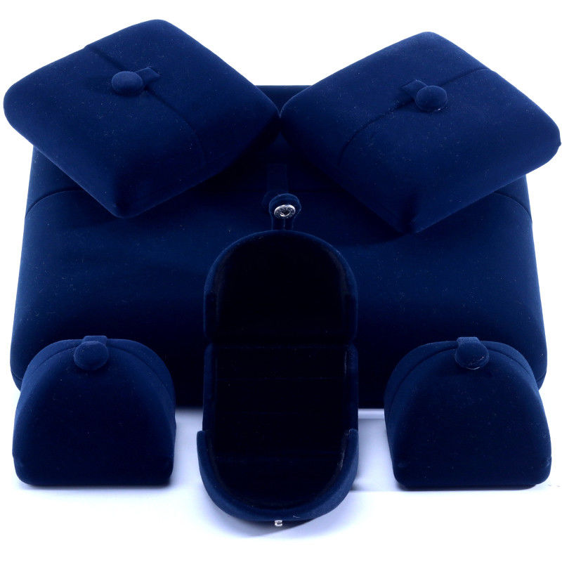 elegant double door jewelry box hign end blue velvet jewellery box with logo