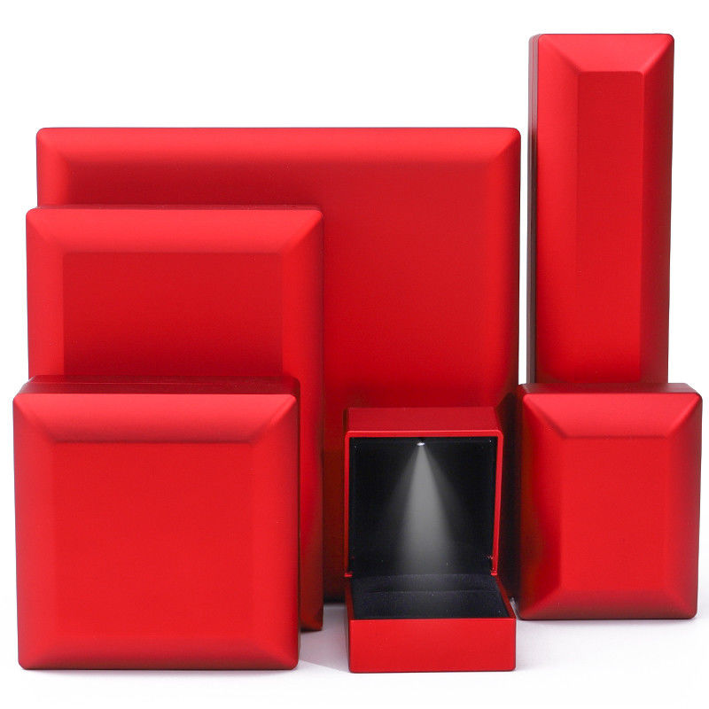 Custom Logo White Light Velvet Jewelry Box for Stud Earrings Necklace Bracelet Packaging