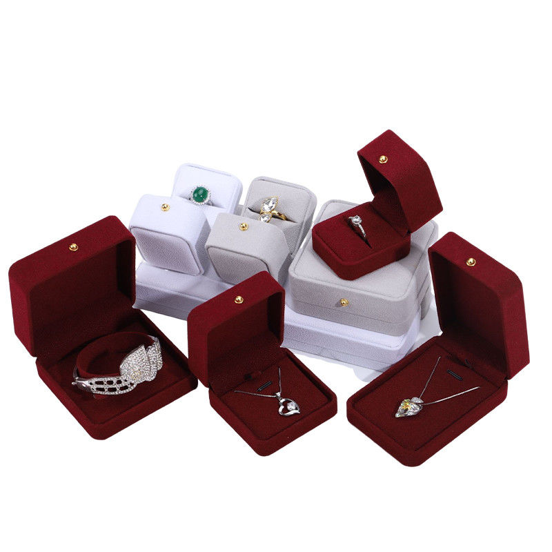 9*9*3.5cm Jewelry Packaging Box in Velvet Perfect for Necklace Bracelet Earrings Ring