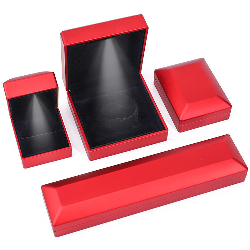 Custom Logo White Light Velvet Jewelry Box for Stud Earrings Necklace Bracelet Packaging