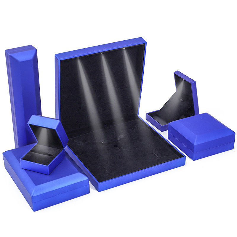 Custom Logo Blue LED Jewelry Box for Necklace Bracelet and Earrings