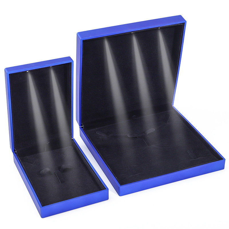Custom Logo Blue LED Jewelry Box for Necklace Bracelet and Earrings