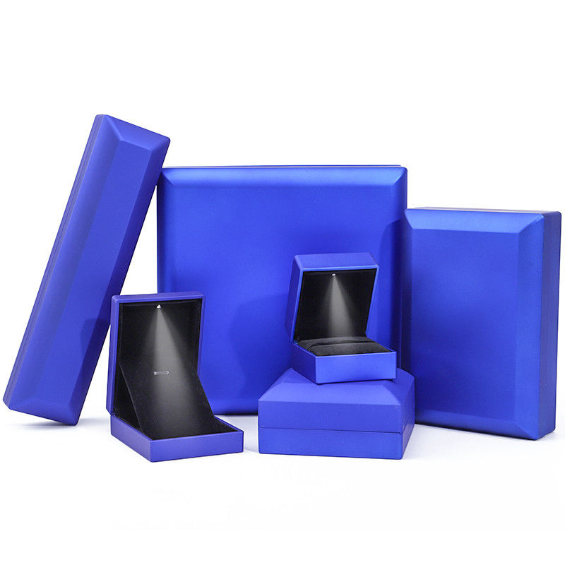 Custom Logo Blue LED Jewelry Box for Necklace Bracelet and Earrings