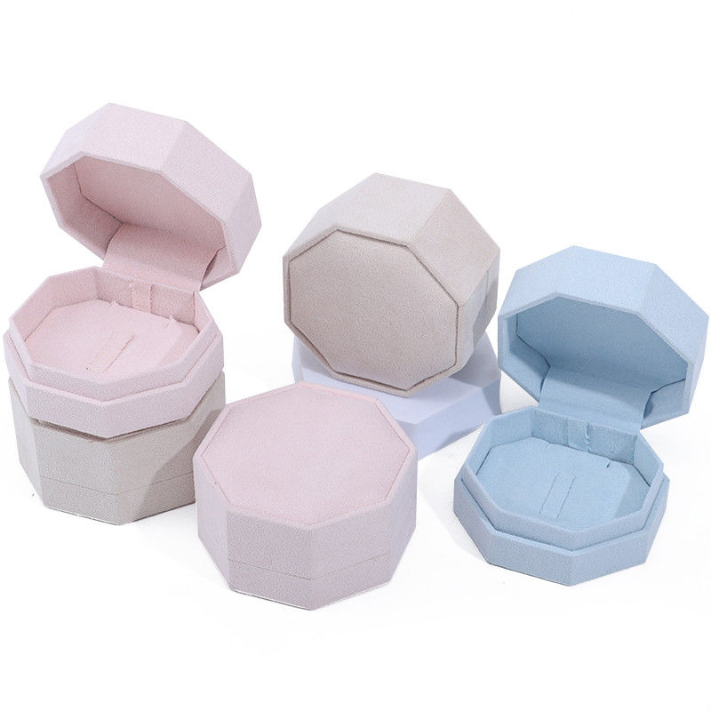 7.5*7.5cm Velvet Jewelry Box for Custom Logo Necklace and Ring Set Display Travel