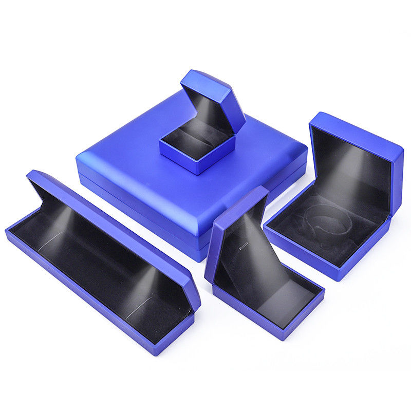 Custom Logo Blue LED Jewelry Box for Necklace Bracelet and Earrings