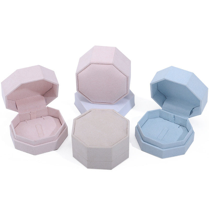 7.5*7.5cm Velvet Jewelry Box for Custom Logo Necklace and Ring Set Display Travel