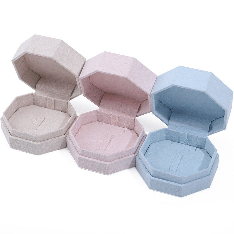 7.5*7.5cm Velvet Jewelry Box for Custom Logo Necklace and Ring Set Display Travel