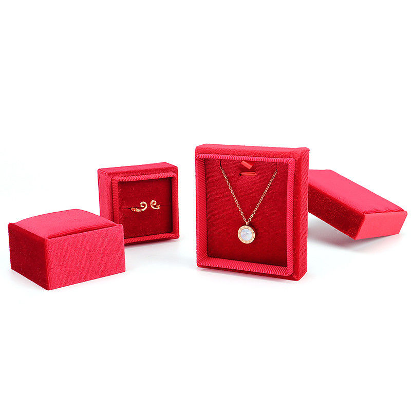 Customer's Logo Hanhong Velvet Jewelry Display Gift Box for Customized Engagements