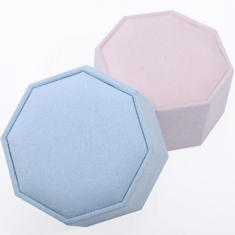 7.5*7.5cm Velvet Jewelry Box for Custom Logo Necklace and Ring Set Display Travel