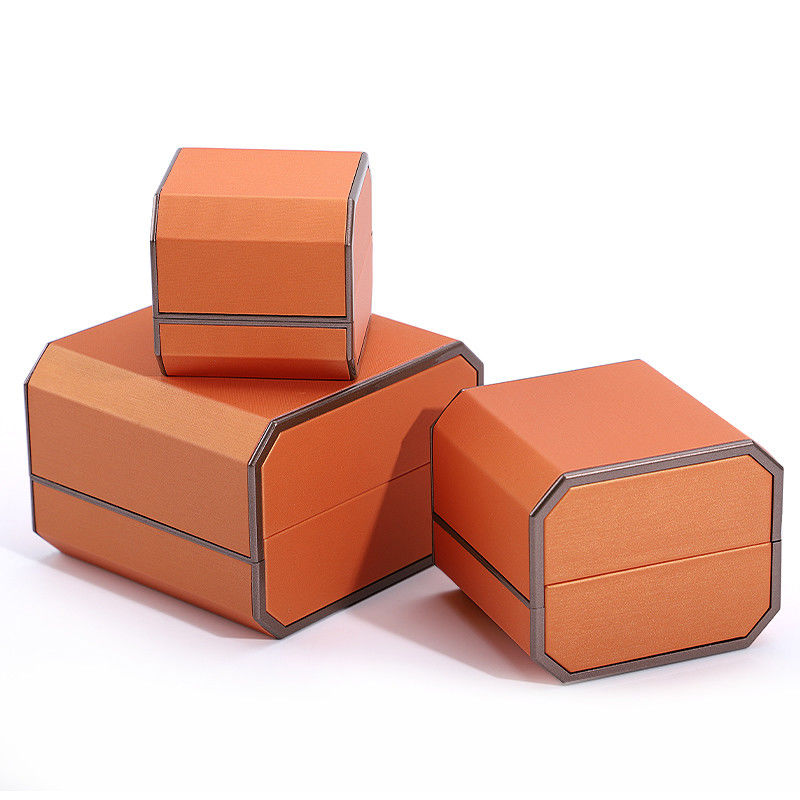 Custom Elegant Jewelry Packaging Box in PU Leather for Rings Necklaces and Bracelets