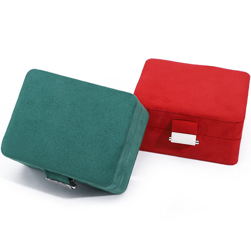 Handmade Custom Logo Velvet Jewelry Box for Travel Necklace and Ring Storage
