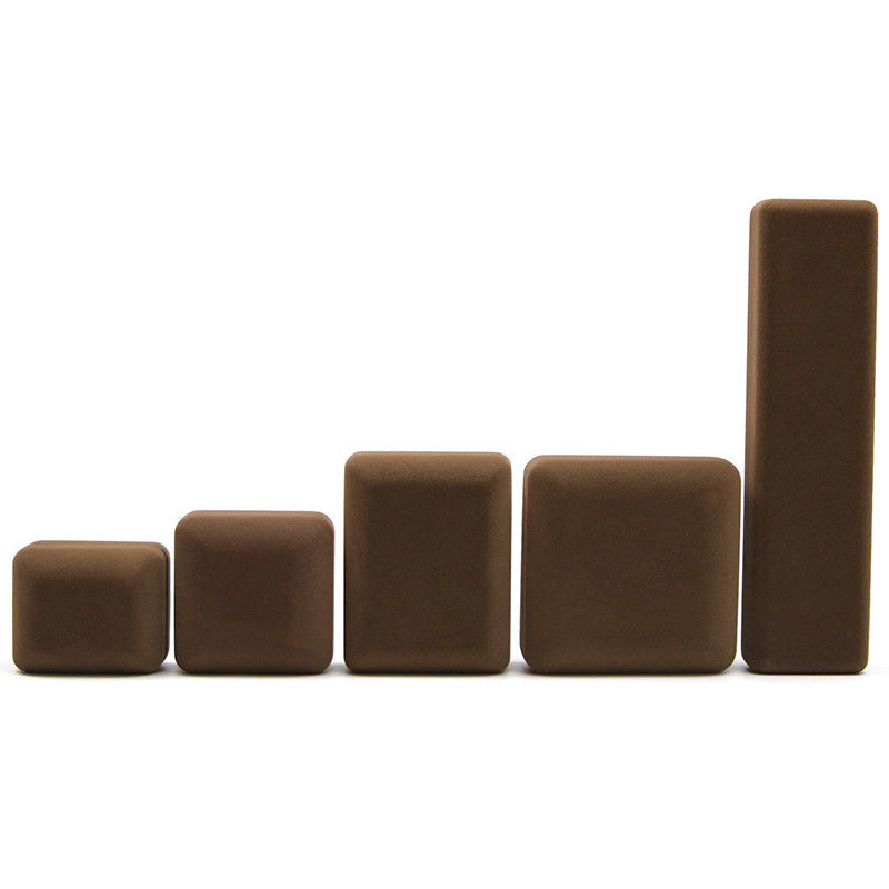 Hanhong Embossed Luxury LED Velvet Brown Jewelry Packaging Box Custom Ring Box with Light