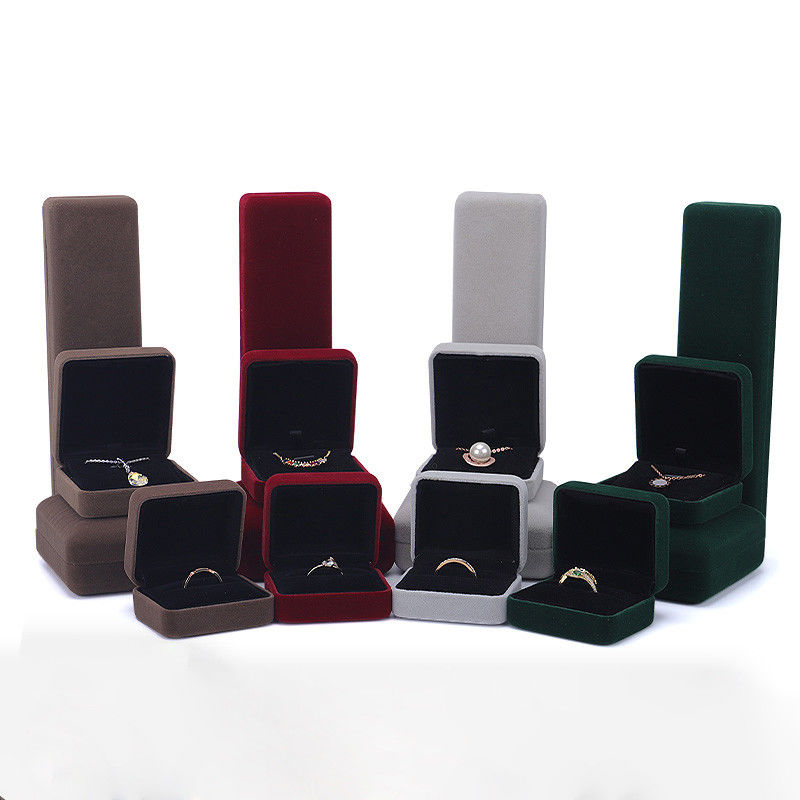 Logo Customization Velvet Jewelry Packaging Box for Grade Bracelet Necklace Ring Set